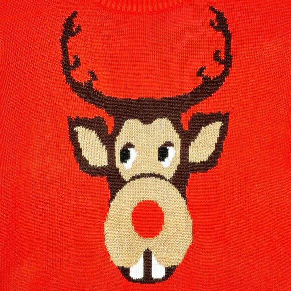 Women's Bucktooth Reindeer Sweater, Oversized Funny Ugly Sweater | XL - Picture 4 of 9